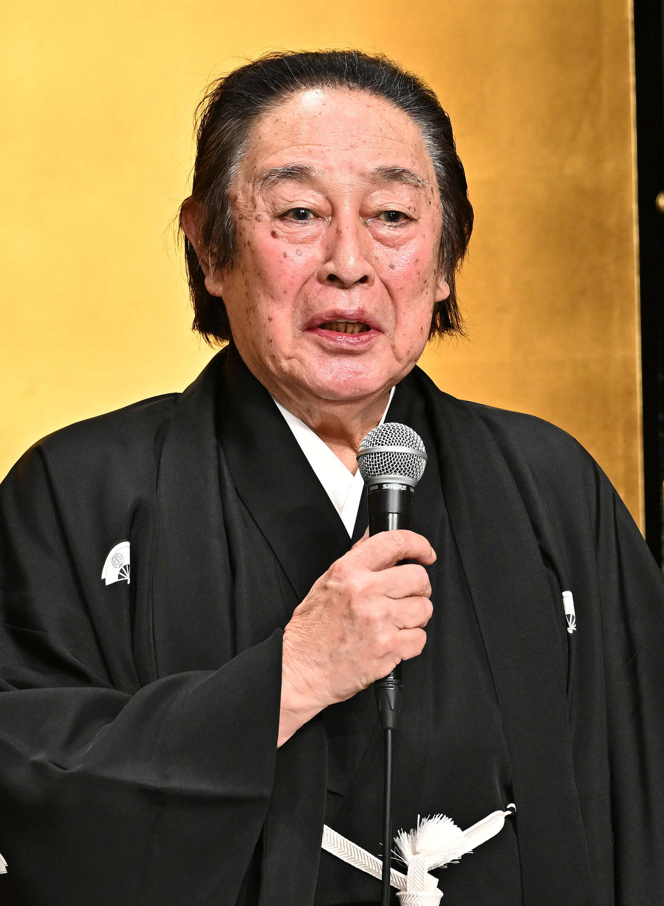 襲名披露会見で話す尾上菊五郎（撮影・滝沢徹郎）