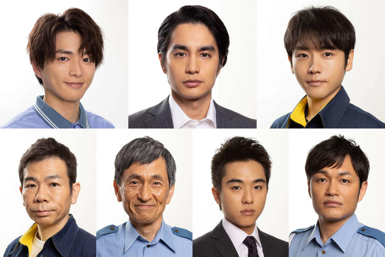 フジテレビ系「ギークス／GEEKS」(仮)に出演する上段左から白洲迅、中村蒼、泉澤祐希、下段左からマギー、徳井優、若林時英、阿部亮平（C）フジテレビ
