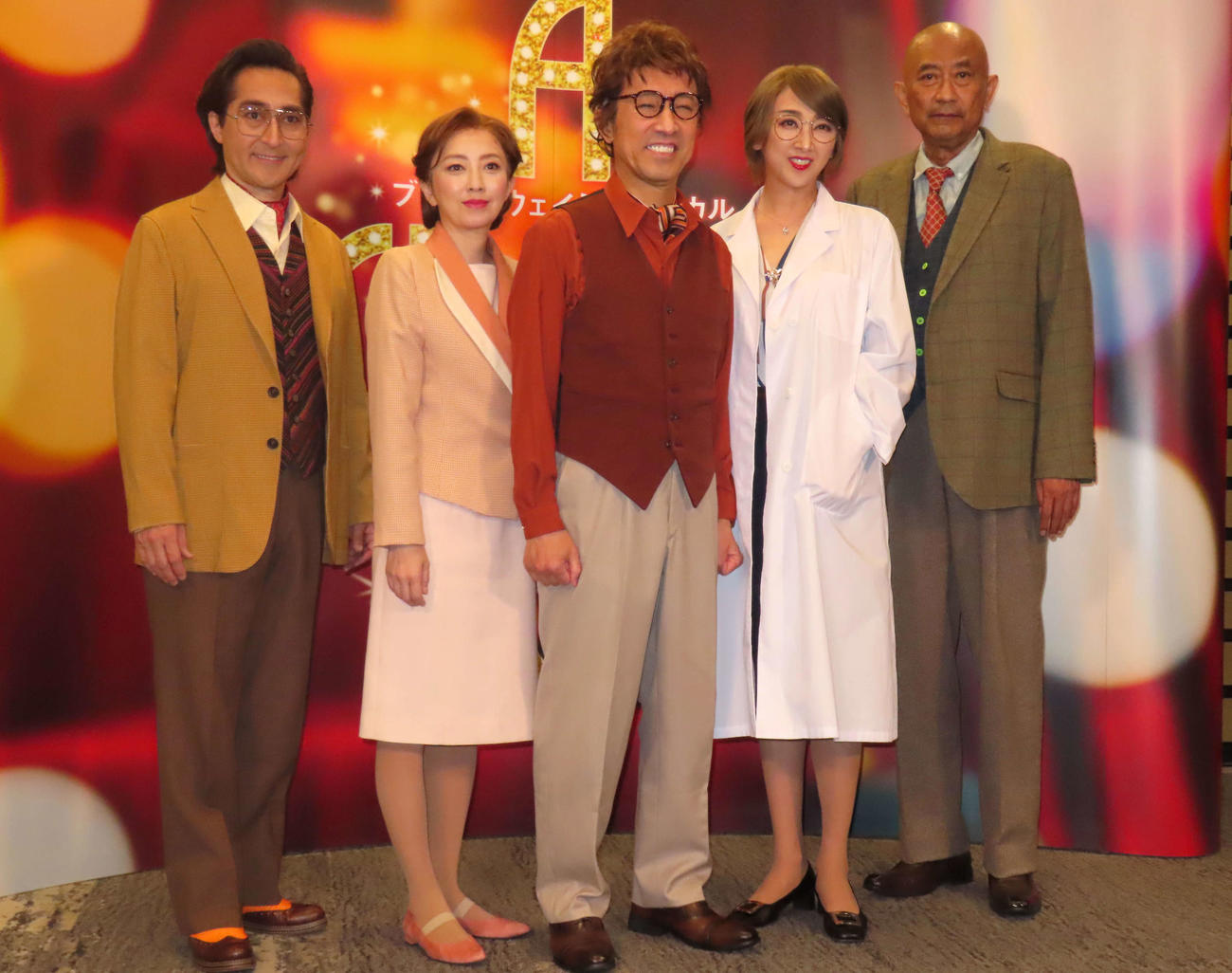 「クラスアクト」ゲネプロ取材会に登壇した、左から吉田要士、高橋由美子、筧利夫、紫吹淳、ブラザートム