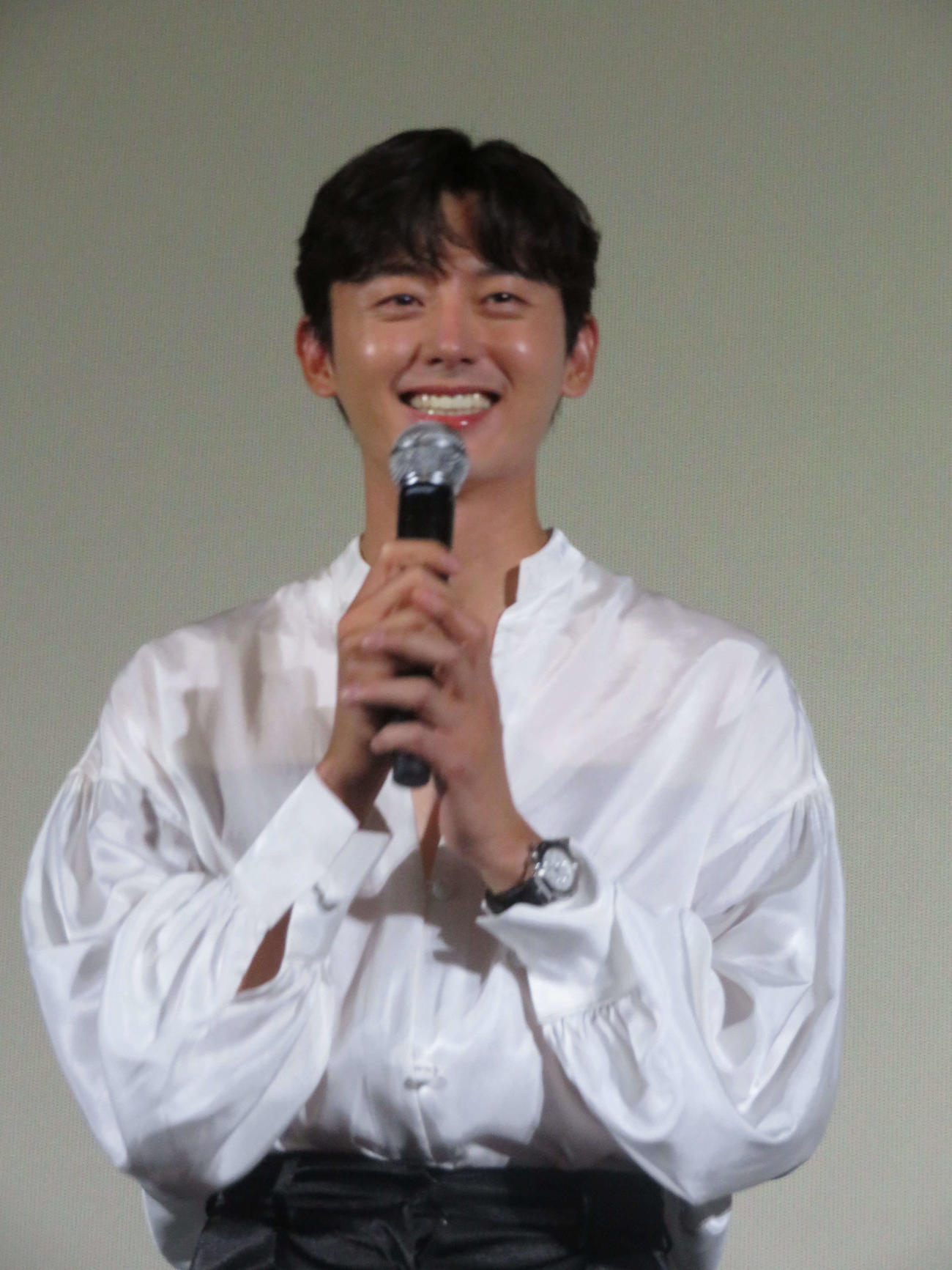 韓国映画「アンダー・ユア・ベッド」公開記念舞台あいさつに登壇したイ・ジフン（撮影・村上幸将）