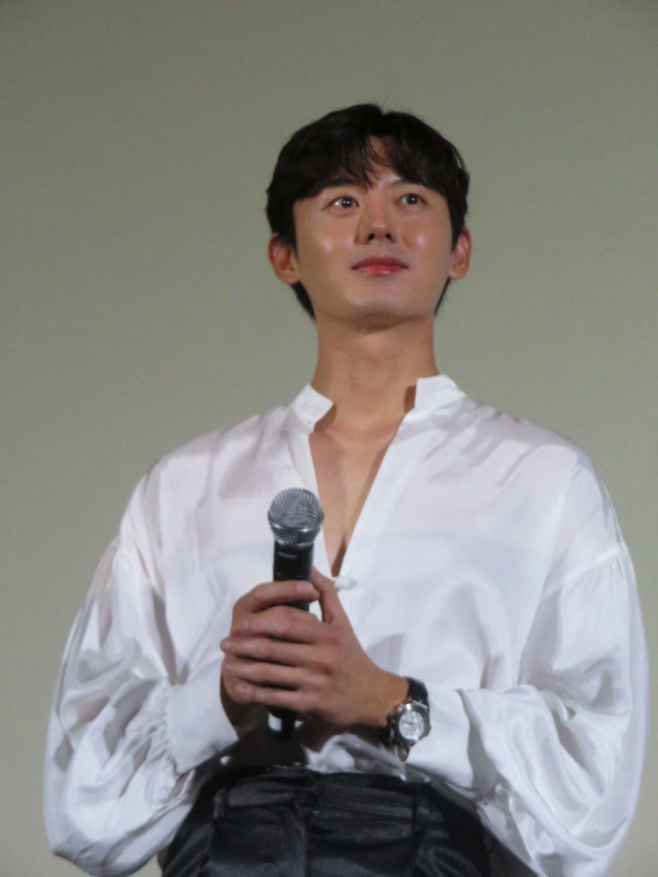 韓国映画「アンダー・ユア・ベッド」公開記念舞台あいさつに登壇したイ・ジフン（撮影・村上幸将）