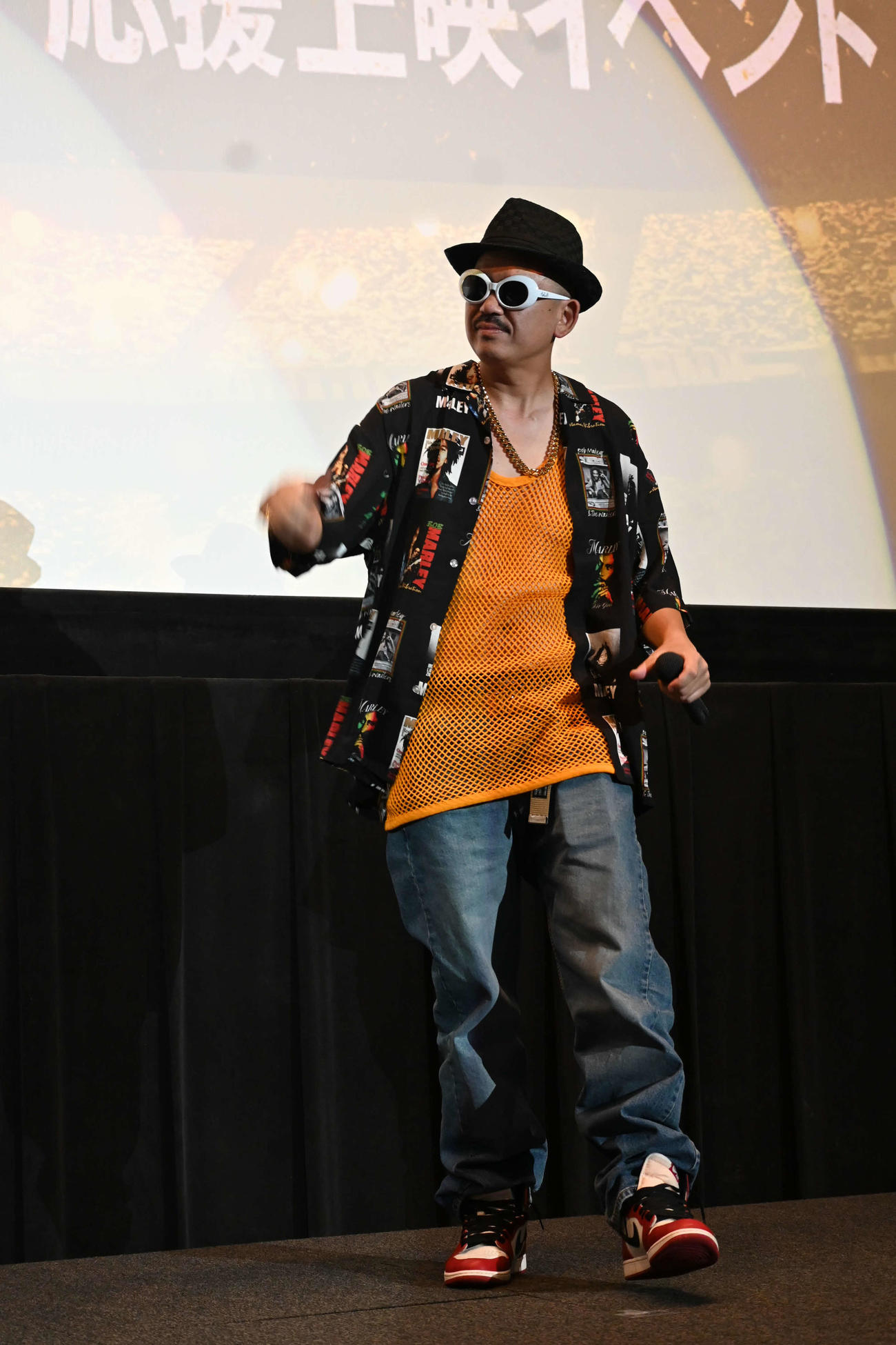 大阪市内で映画「ボブ・マーリー：ONE LOVE」大ヒット記念「ボブ・マーリー　リスペクト！in　大阪応援上映イベント」に登壇したtappoi（撮影・松浦隆司）
