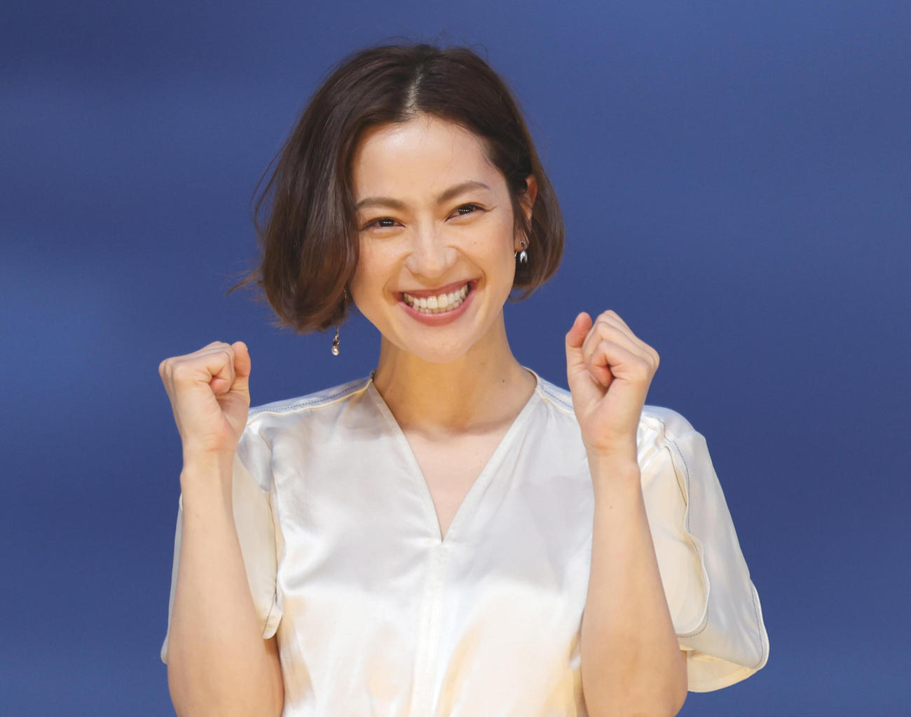 東京ダービーの前にトークショーを行うTCKイメージキャラクターの中村アン（撮影・野上伸悟）