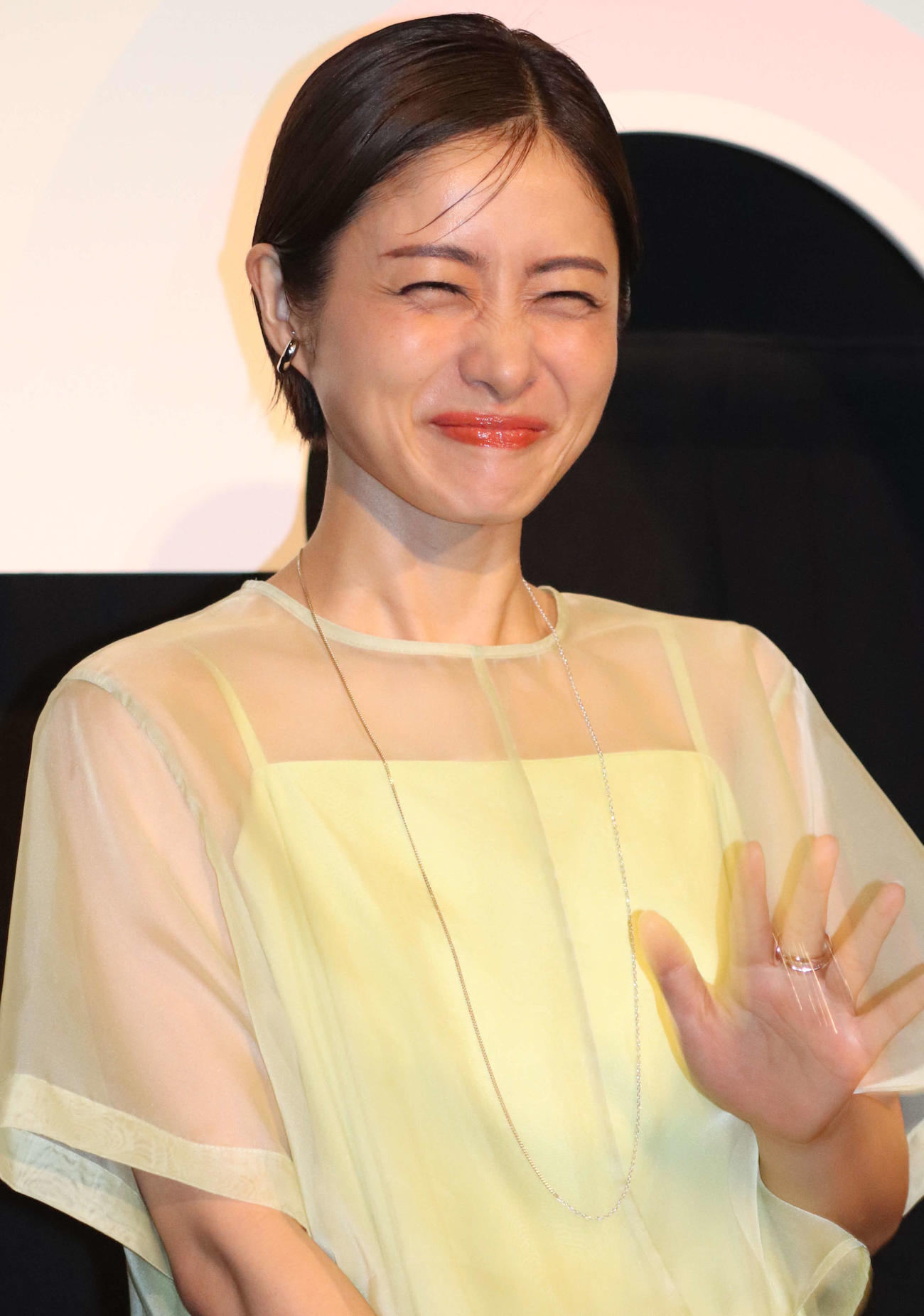 映画「ミッシング」ティーチイン付き上映会に登壇した石原さとみ（撮影・加藤理沙）