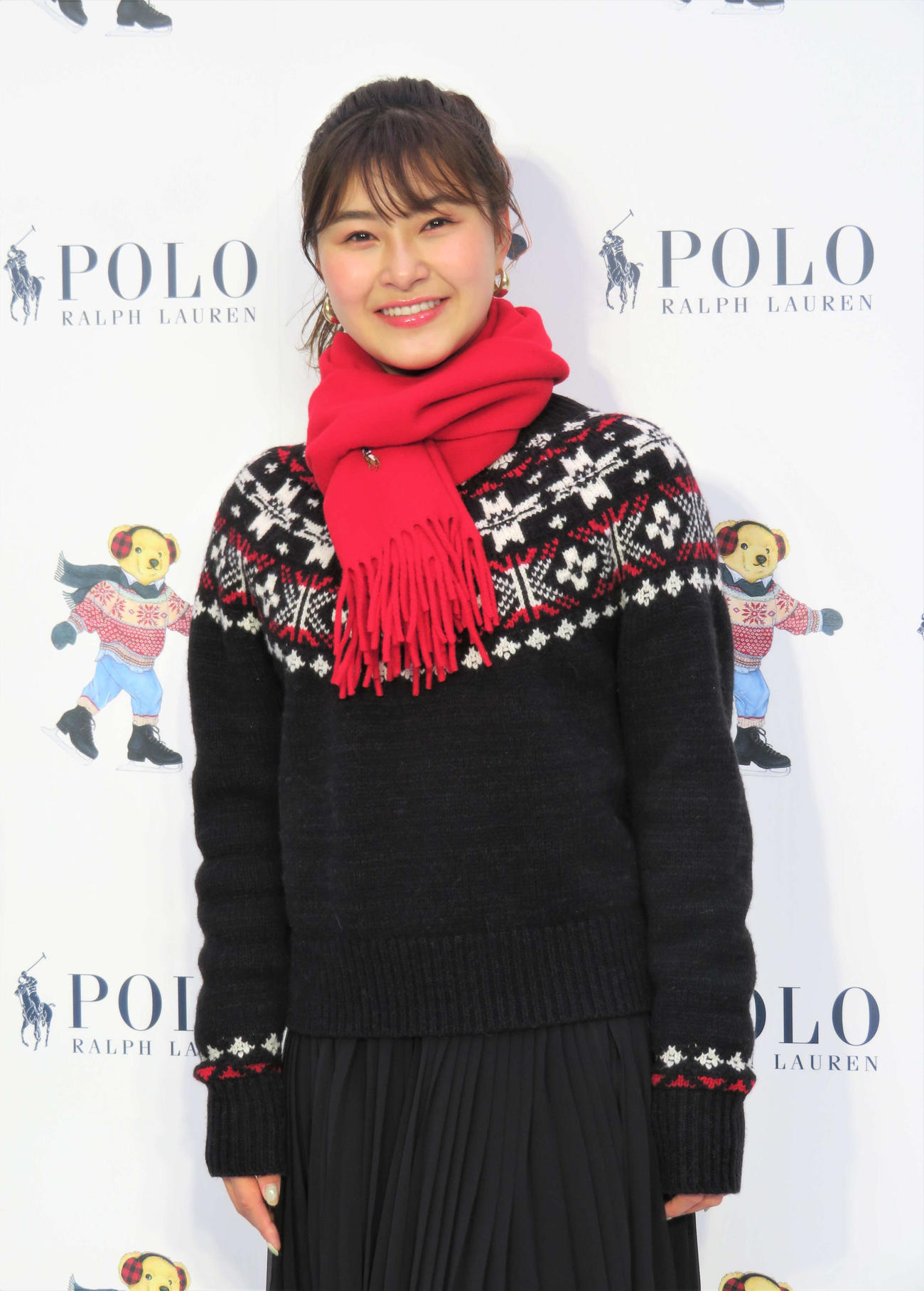 「ラルフローレン　スケートリンク」のプレスイベントに登壇した村上佳菜子（2021年12月6日撮影）