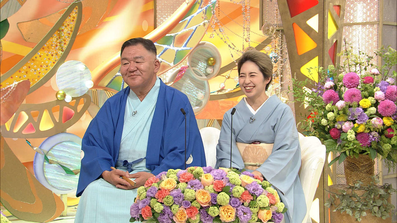 「新婚さんいらっしゃい！」に出演した三遊亭歌武蔵夫妻（提供：ABCテレビ）
