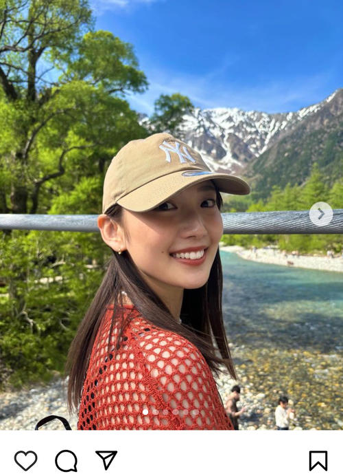 日テレ林田美学アナ、親友と上高地でリフレッシュ 見返りショットに「相変わらずの可愛さ」