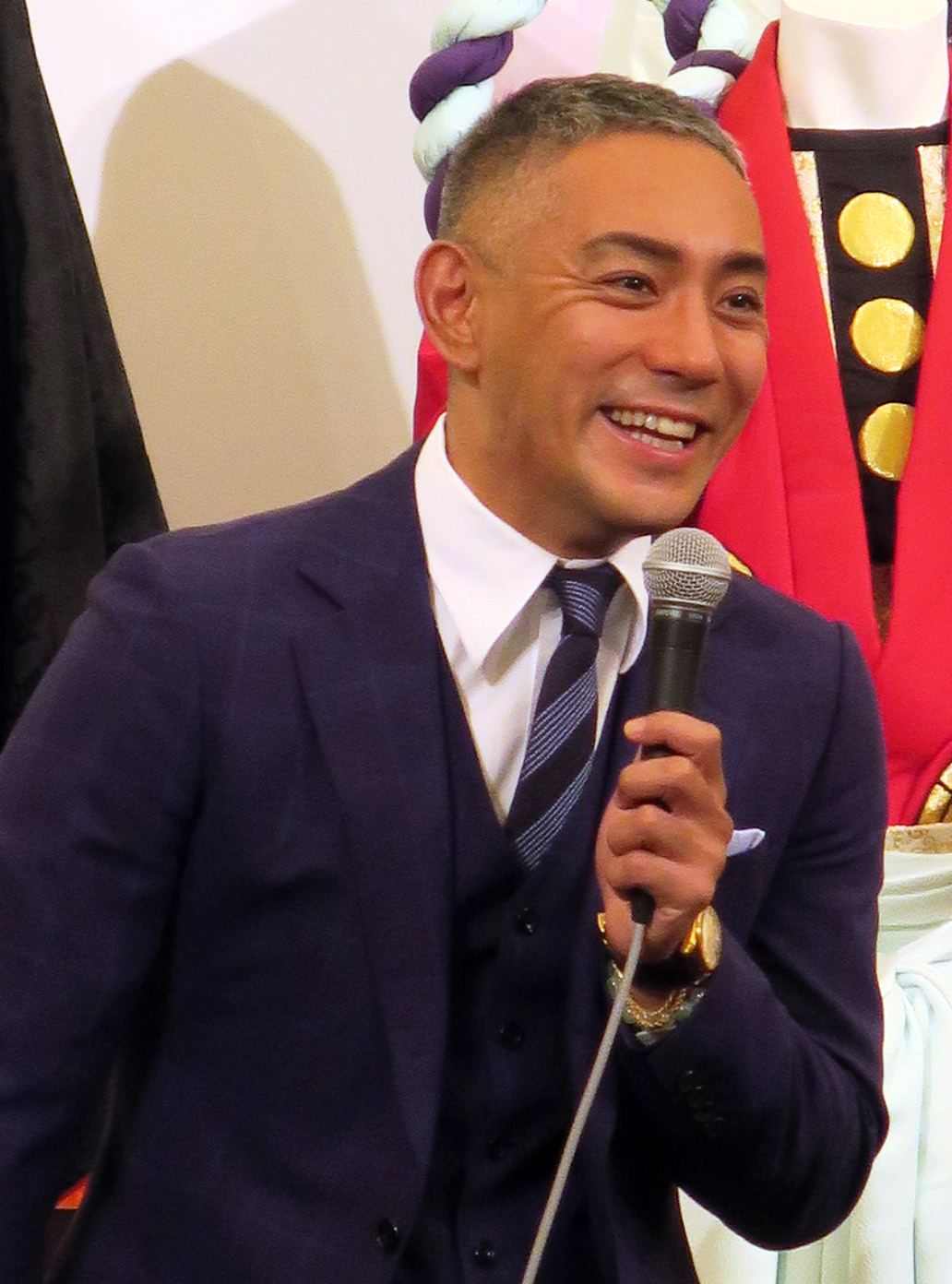 歌舞伎座「七月大歌舞伎」取材会で見どころを語る市川團十郎