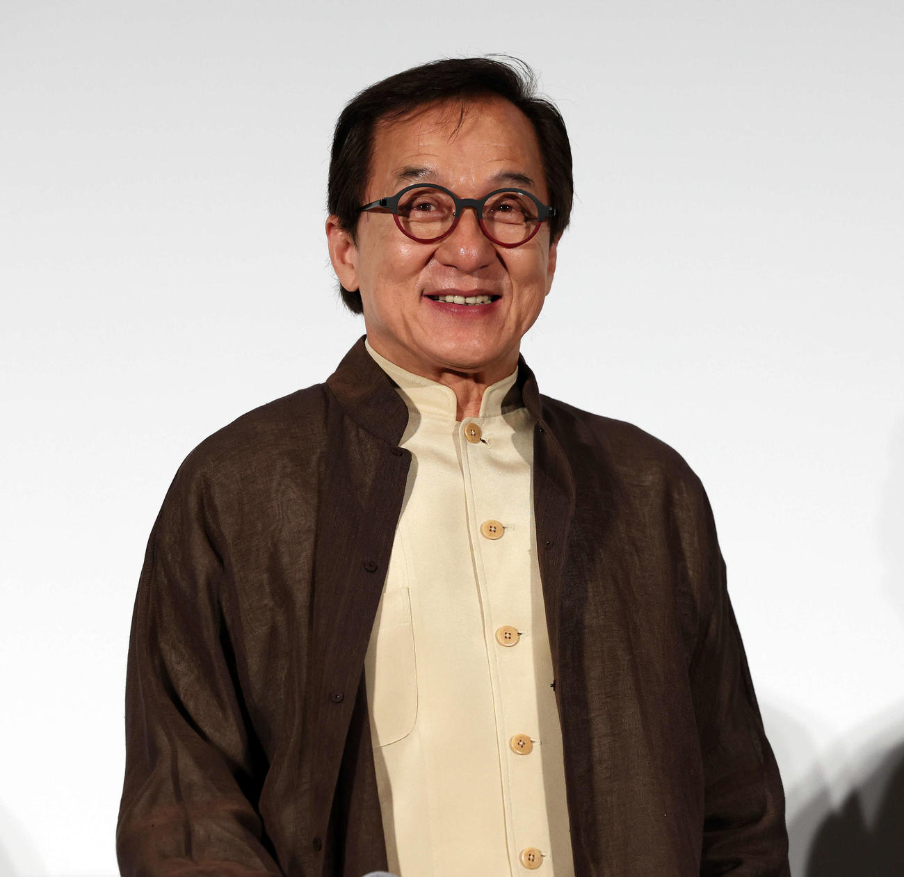 おかえり、ありがとう、ジャッキー！映画「ライド・オン」集大成舞台あいさつで笑顔を見せるジャッキー・チェン（撮影・宮地輝）