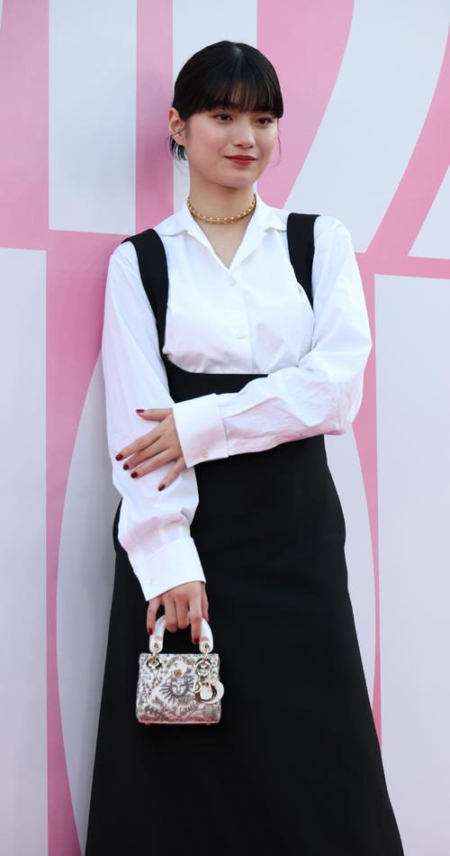 ディオールのイベントに参加した蒔田彩珠(撮影・中島郁夫)