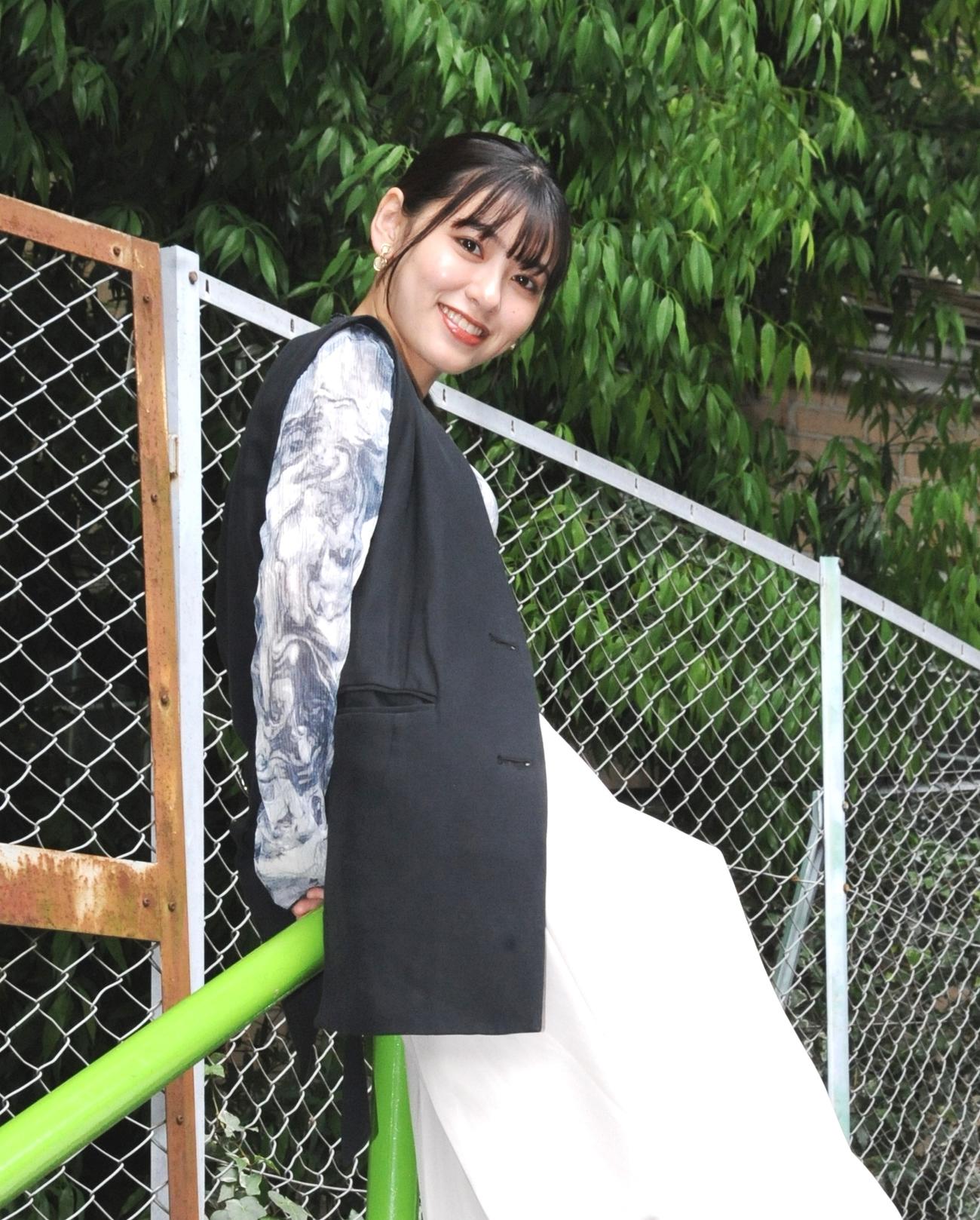 取材に応じた池田朱那（撮影・松尾幸之介）