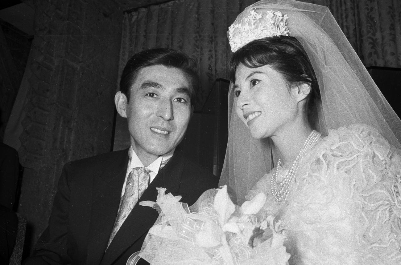 平田明彦、久我美子（本名・小野田美子＝おのだはるこ）挙式（1961年）