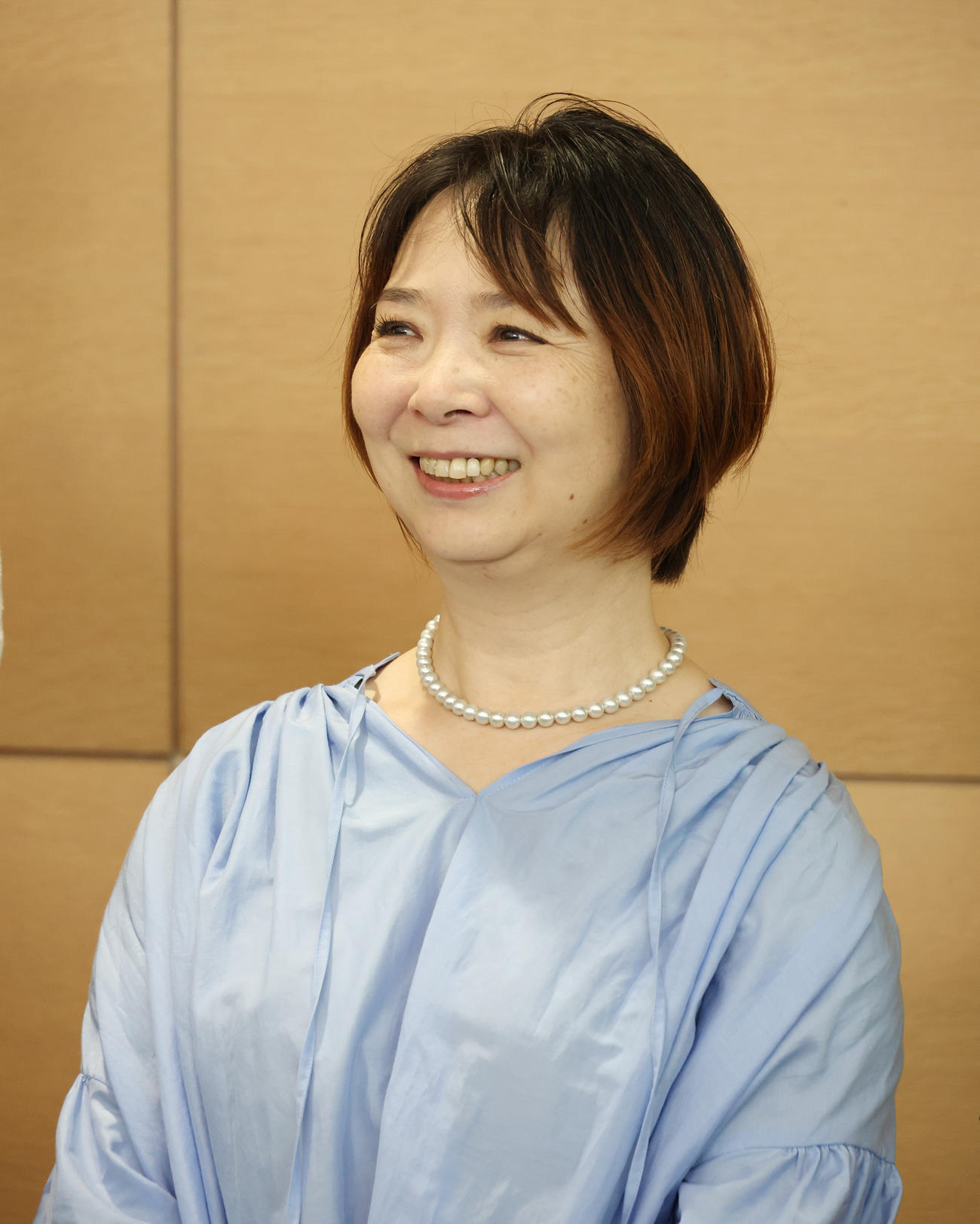 TARAKOさんとの思い出を語るこたけ役佐々木優子（撮影・中島郁夫）