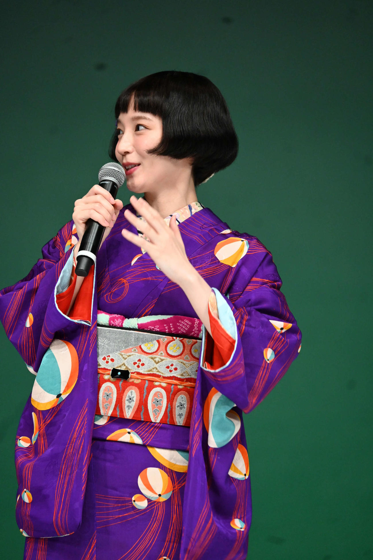 京都市で行われるファッションショー「ファッションカンタータ　from KYOTO」の記者会見で意気込みを語った吉岡里帆（撮影・松浦隆司）