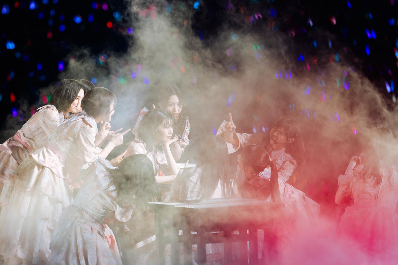 全国ツアーファイナルの東京ドーム公演でパフォーマンスする櫻坂46（撮影・上山陽介氏）