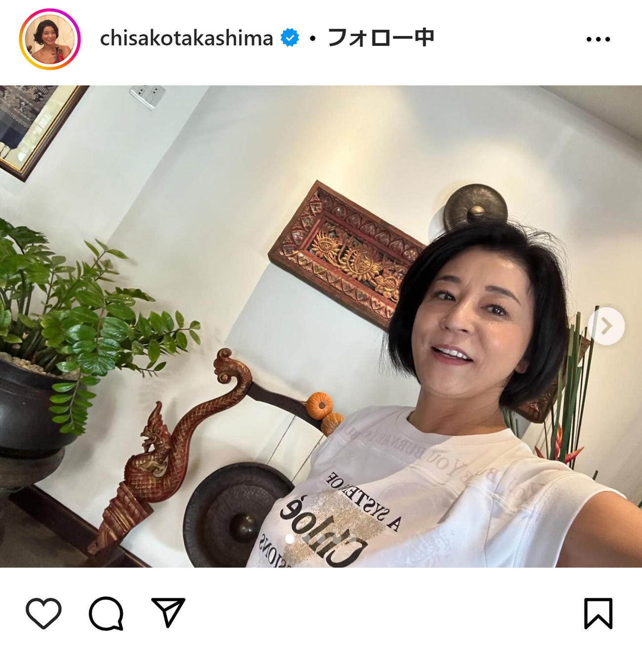 高嶋ちさ子のインスタグラムから