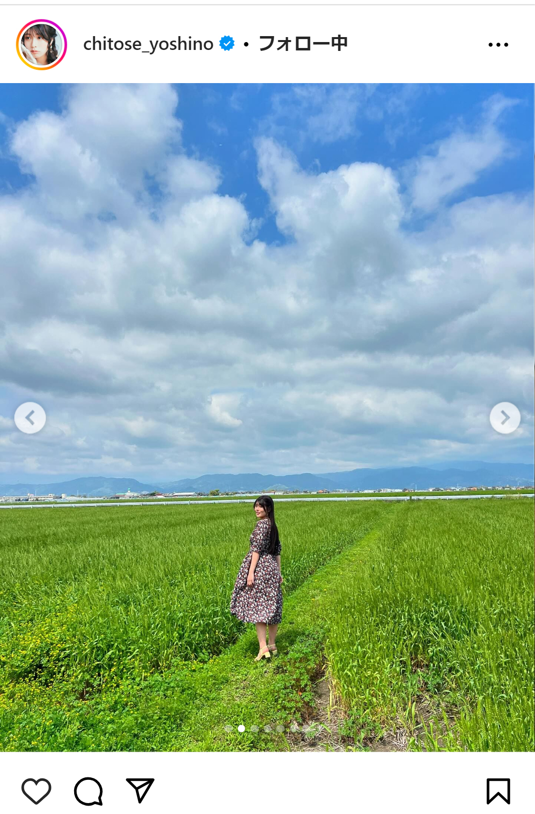 ちとせよしののインスタグラムから