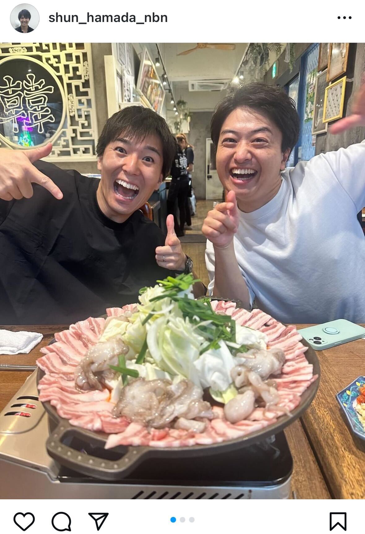 濱田隼アナウンサーインスタグラムから
