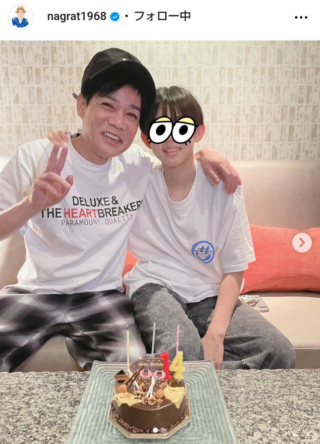 名倉潤のインスタグラムからから