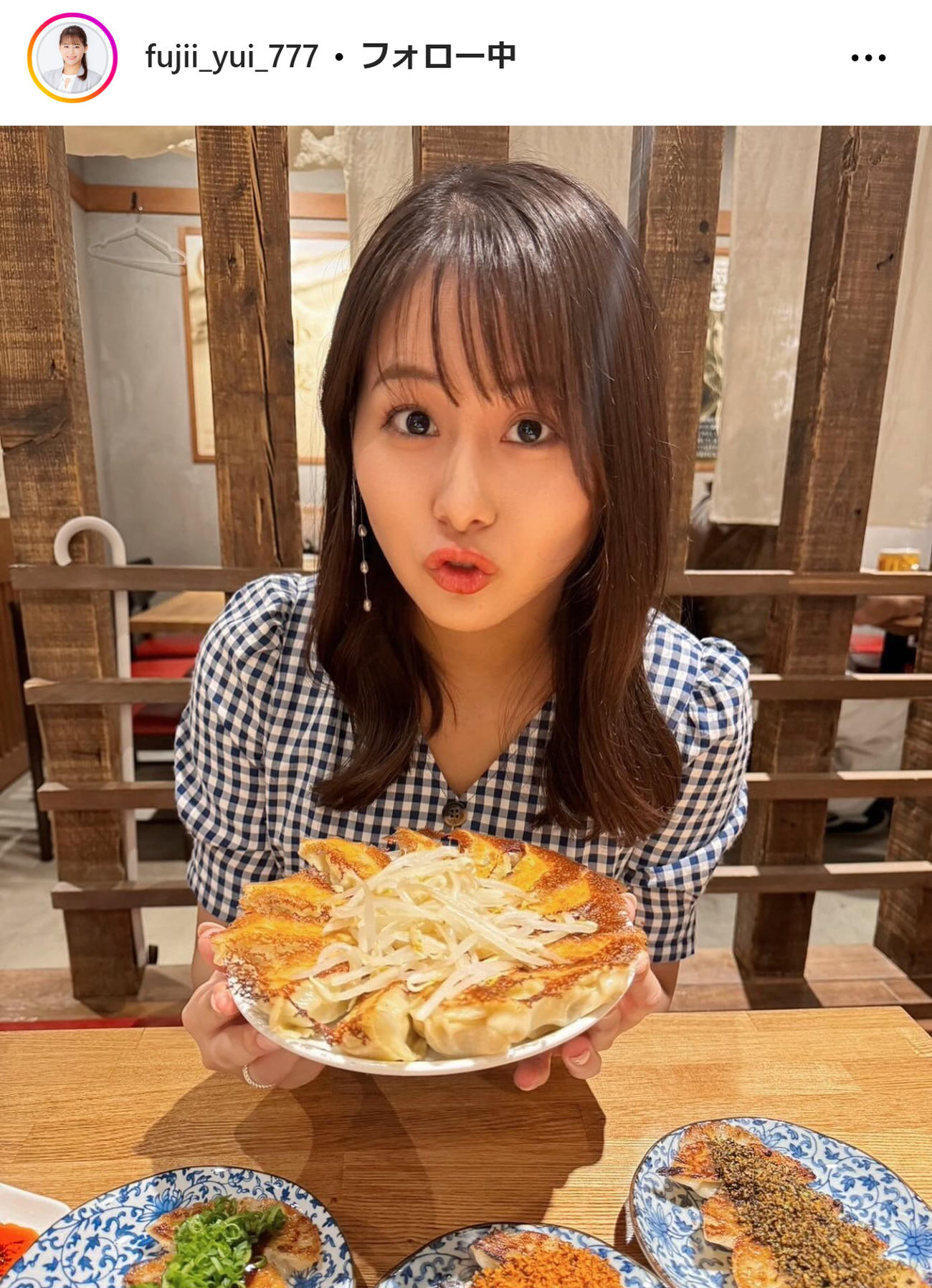 藤井由依アナのインスタグラムから