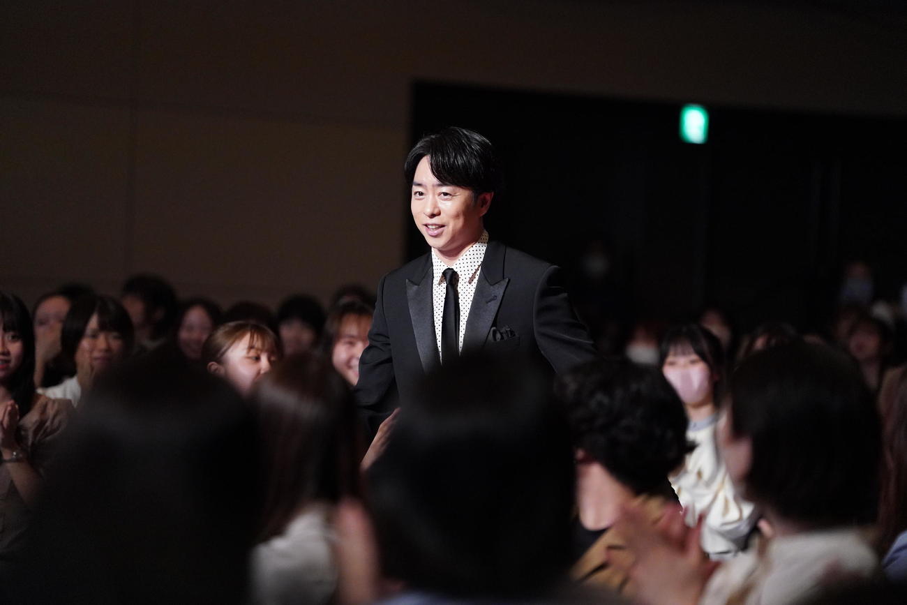 TBS系ドラマ「笑うマトリョーシカ」キャスト登壇制作発表＆第1話プレミアム試写会に臨む櫻井翔（撮影・小沢裕）