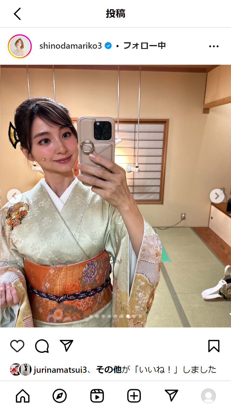 篠田麻里子のインスタグラムから