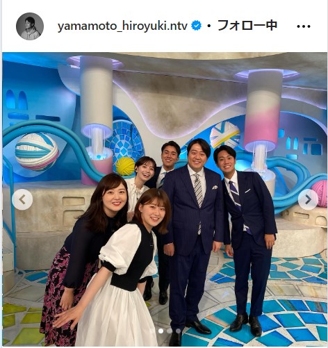 山本紘之アナの公式インスタグラムから