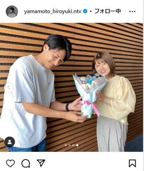 山本紘之アナの公式インスタグラムから