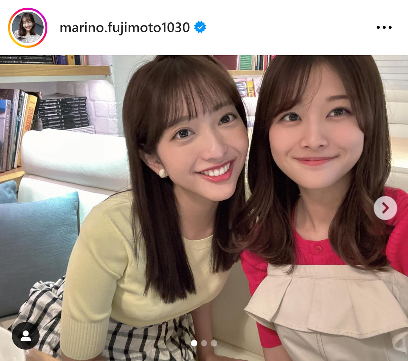 フジ藤本万梨乃アナのインスタグラムから