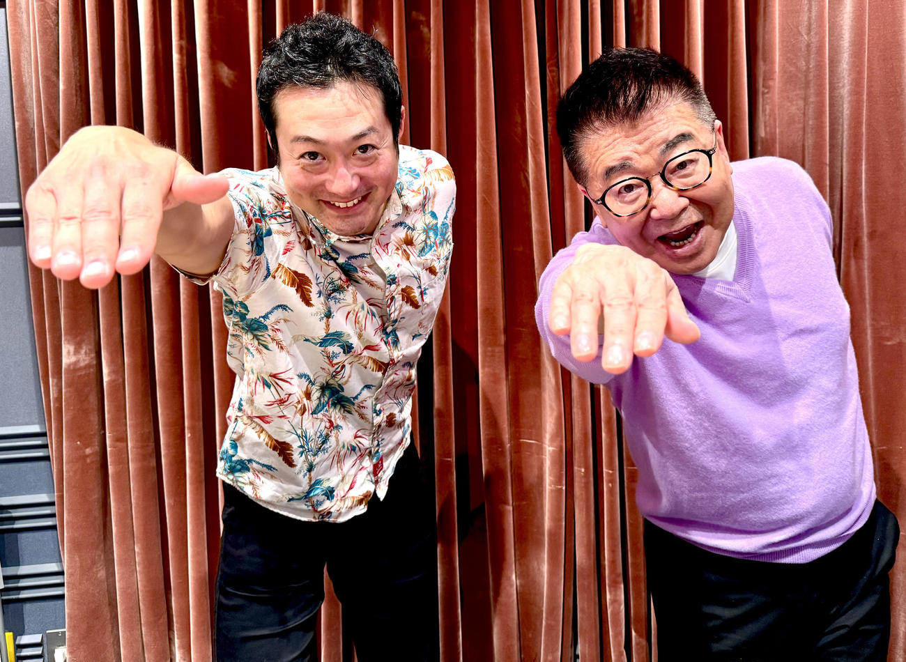 宮下純一（左）と生島ヒロシ