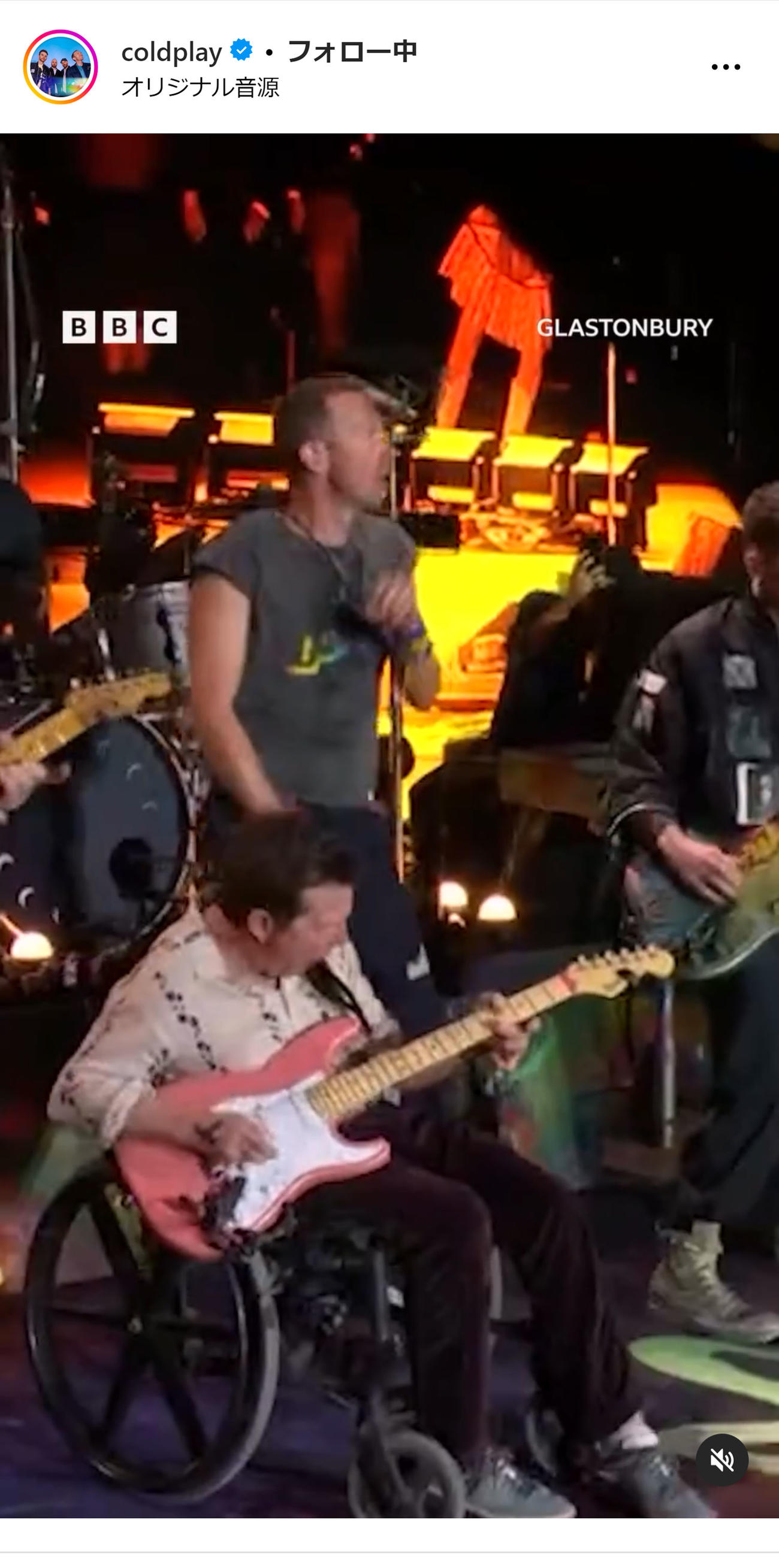Coldplayのインスタグラムから