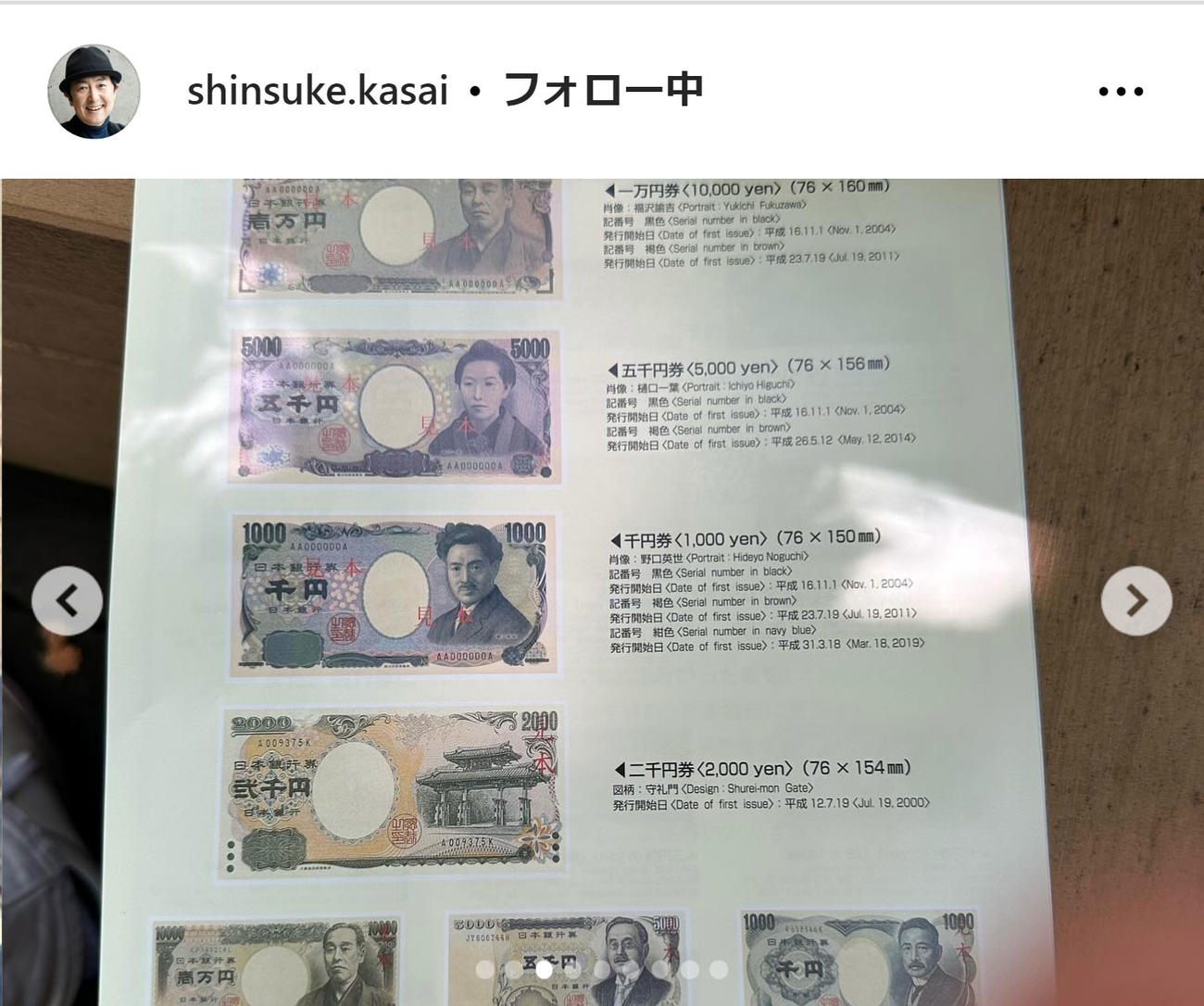 笠井信輔アナのインスタグラムから