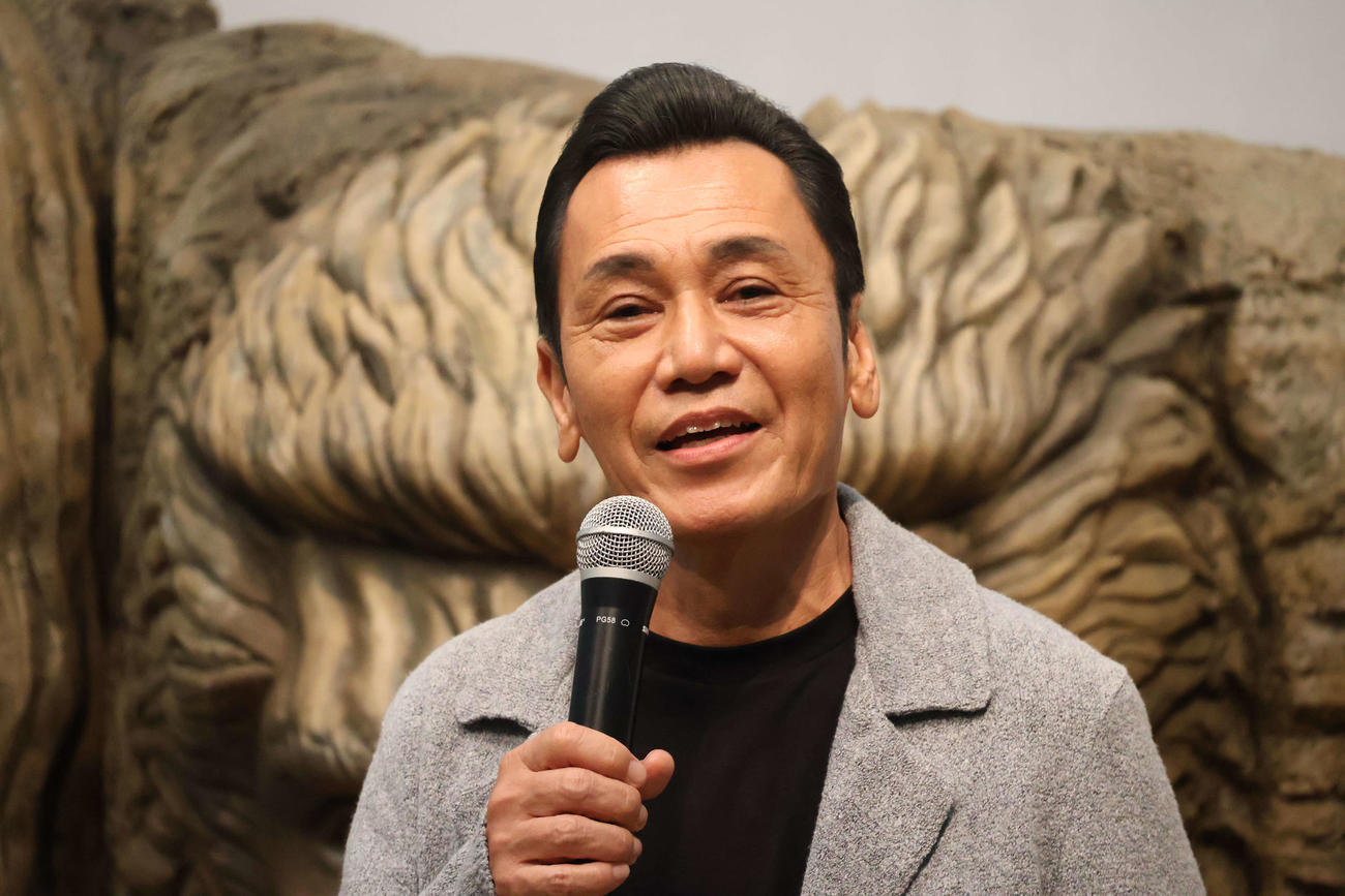 北斗の拳原画展への思いを語った原哲夫氏（撮影・阪口孝志）