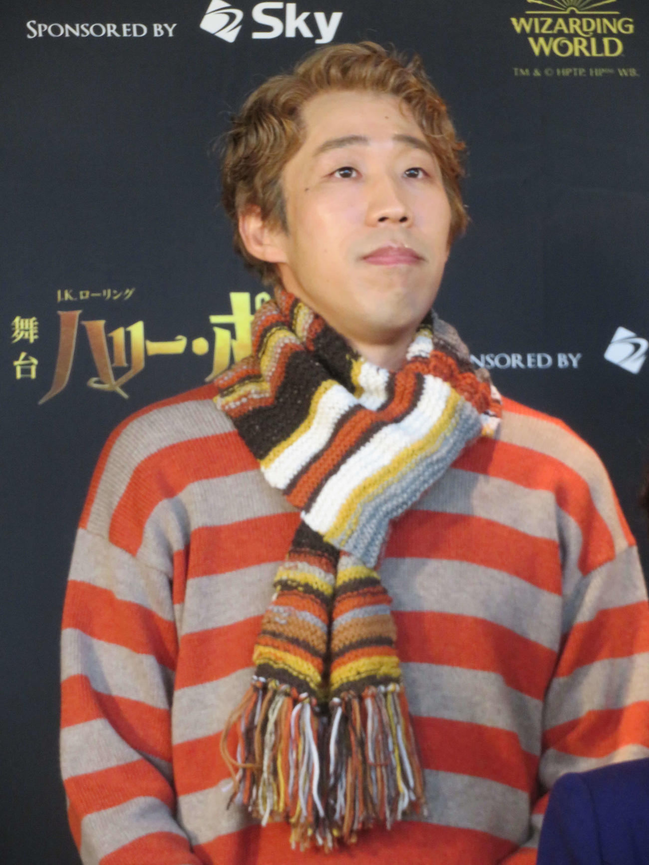 舞台「ハリー・ポッターと呪いの子」7月デビューキャスト会見に出席した、ひょっこりはん（撮影・村上幸将）