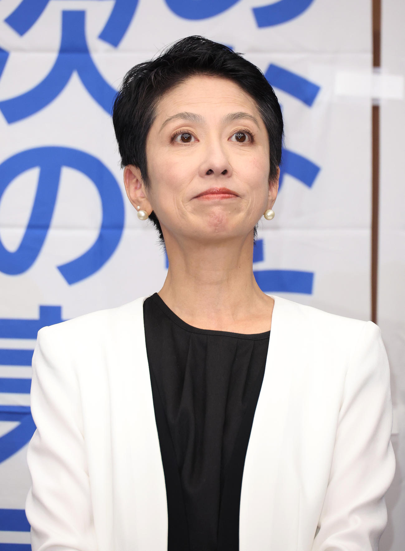 東京都知事選挙で敗れ会見を行う蓮舫氏（撮影・中島郁夫）