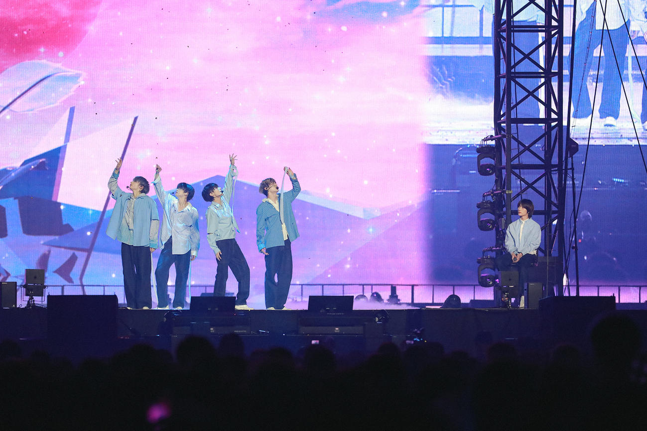 日本4大ドームツアーを東京ドームでスタートさせたTOMORROW X TOGETHER（(P)＆（C）BIGHIT MUSIC）