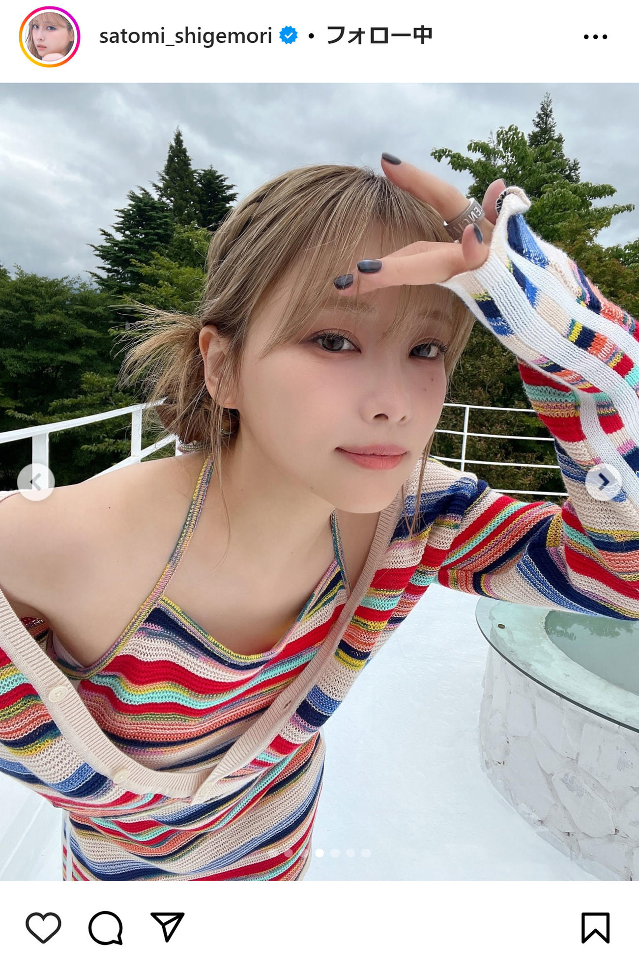重盛さと美のインスタグラムから