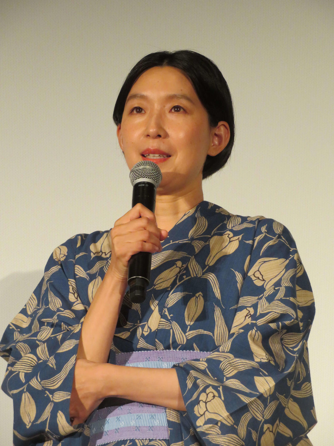 映画「お母さんが一緒」初日舞台あいさつに登壇した江口のりこ（撮影・村上幸将）