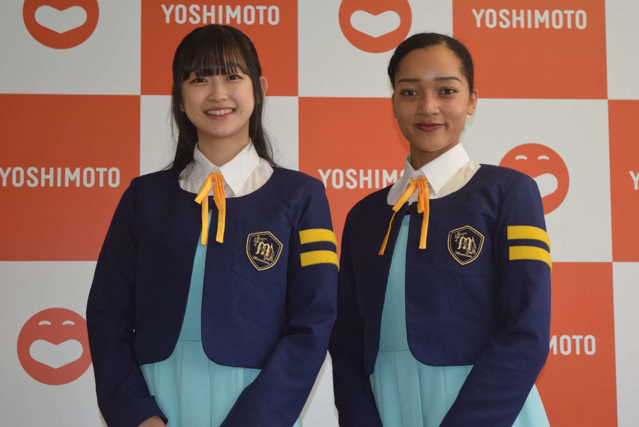 同期すずきゆいへの思いを語った少女歌劇団ミモザーヌのちばひなの（左）とすずきみあいムェンドワ（撮影・阪口孝志）
