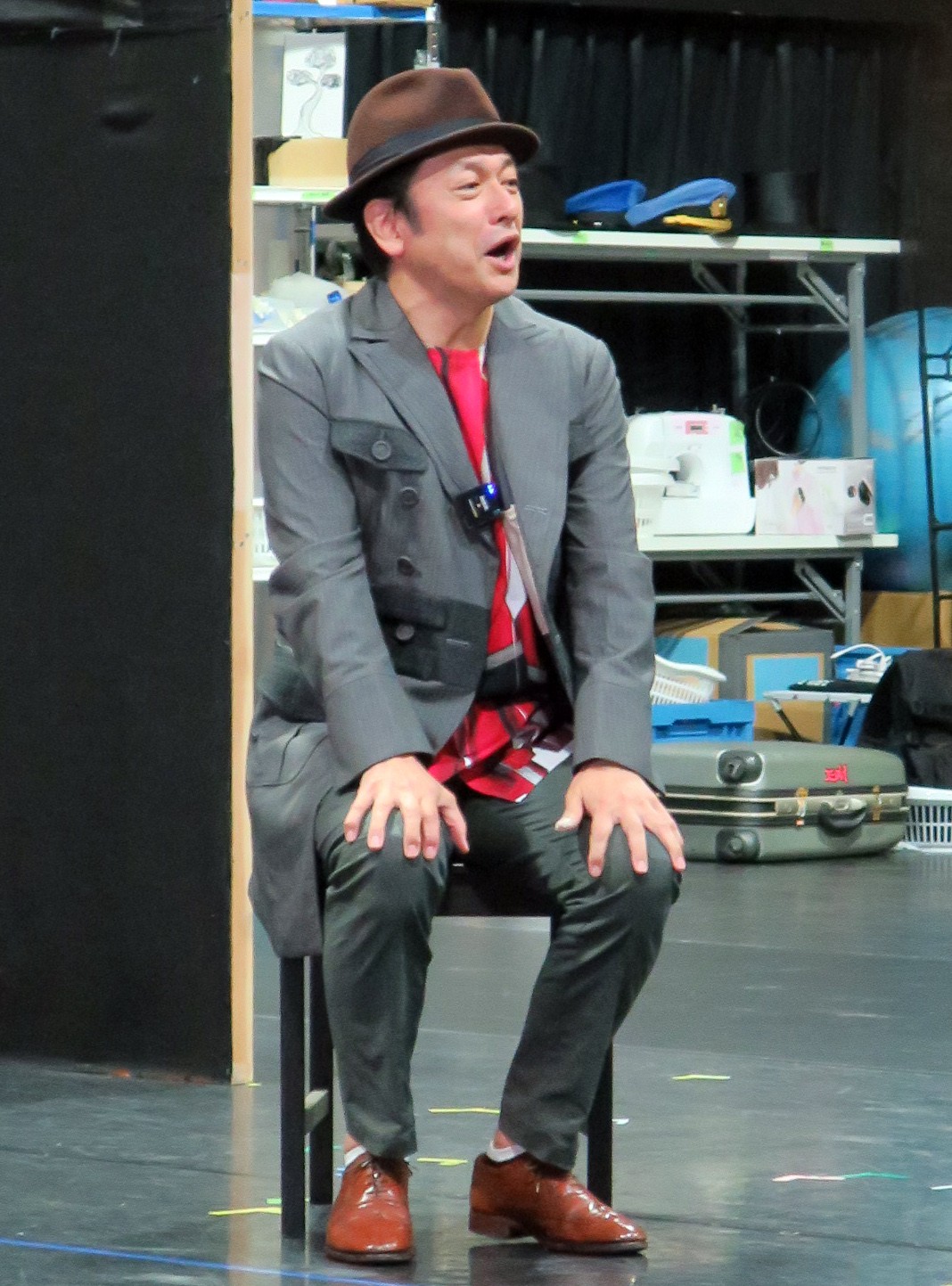 音楽劇「ライムライト」公開げいこを行った石丸幹二
