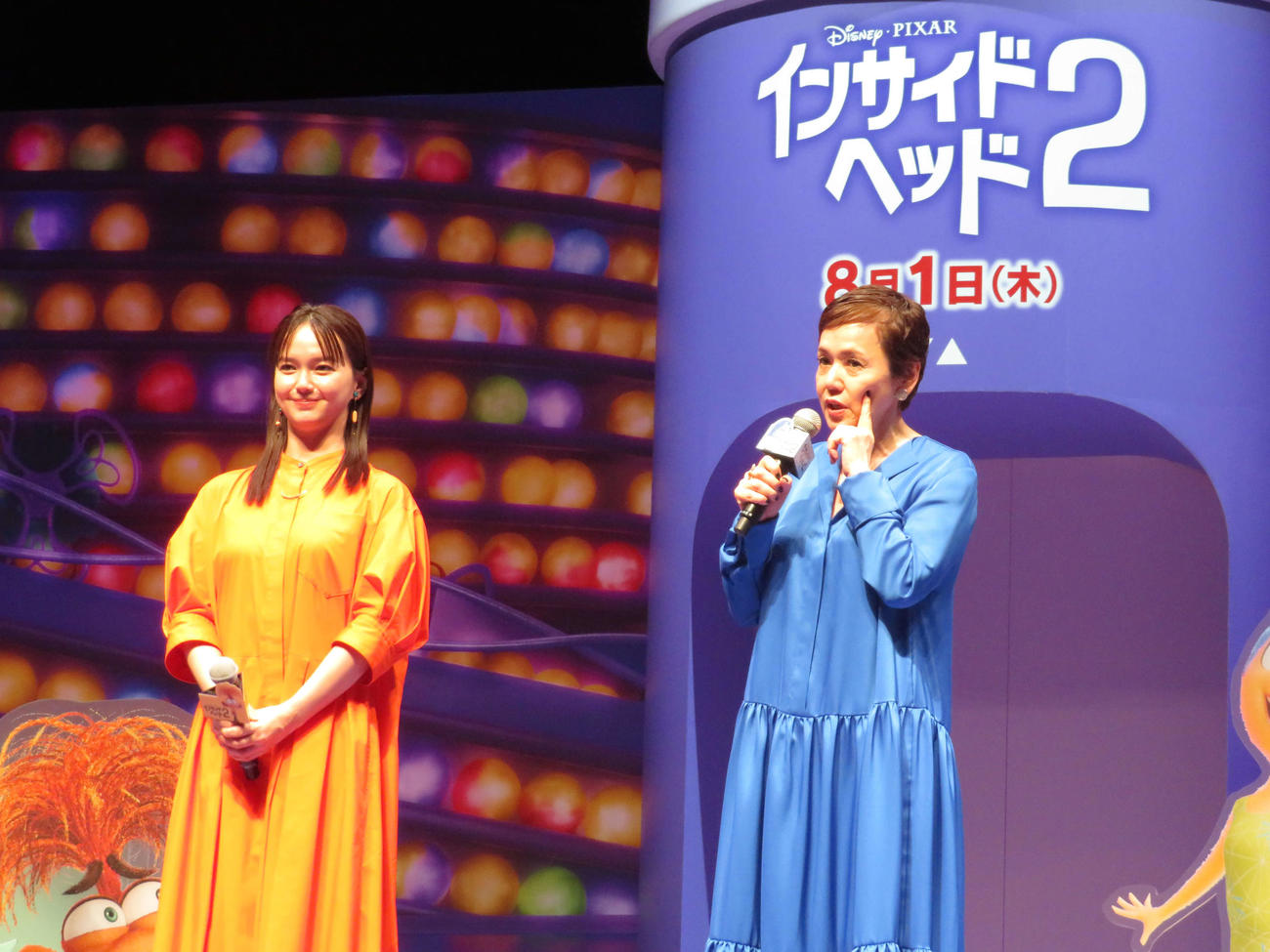 映画「インサイド・ヘッド2」の来日スペシャルイベントに登壇した左から多部未華子、大竹しのぶ