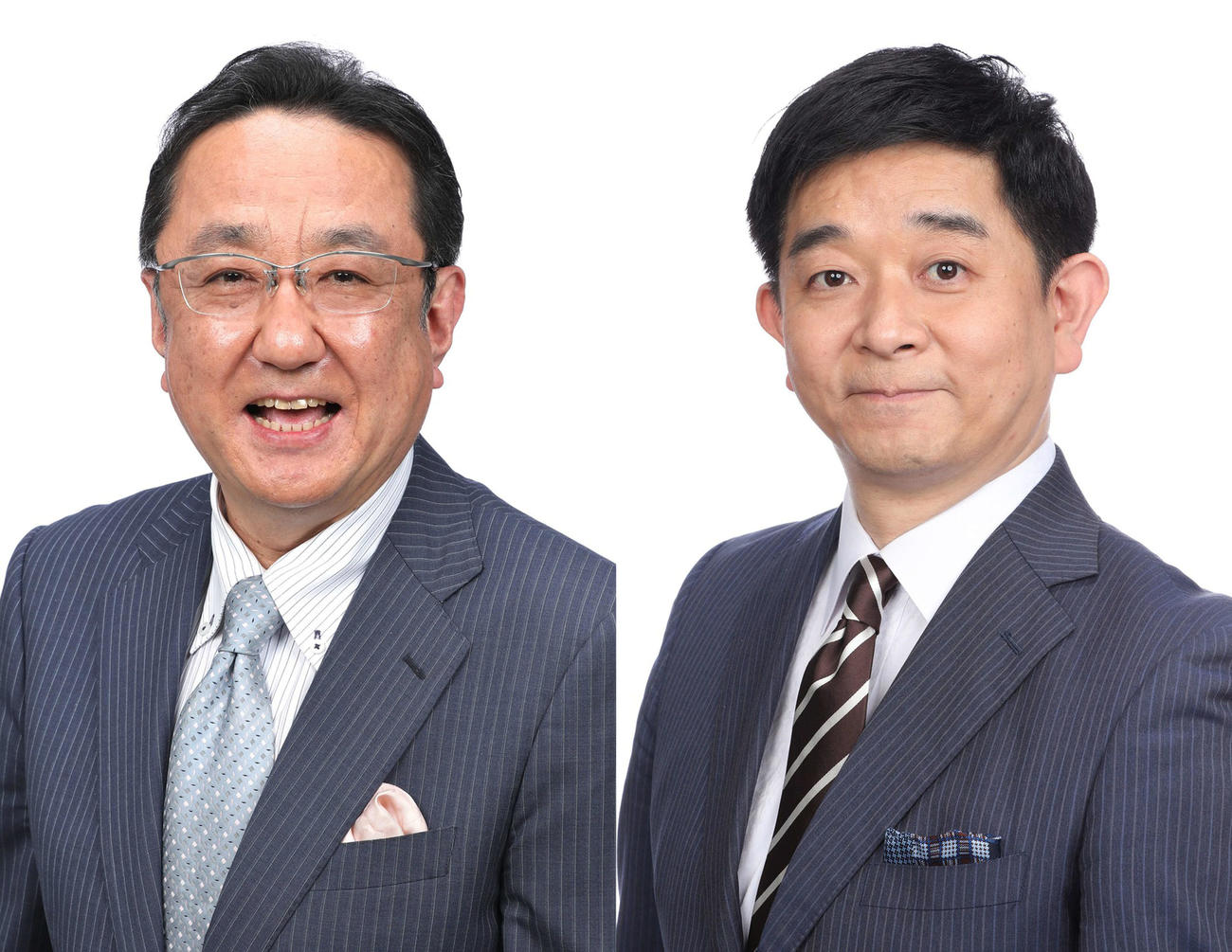 左から三宅正治アナウンサー、伊藤利尋アナウンサー（C）フジテレビ