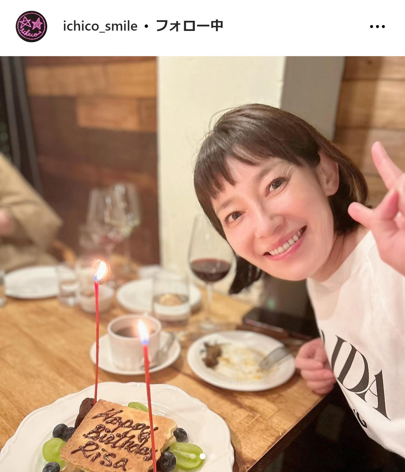 須藤理彩のインスタグラムから