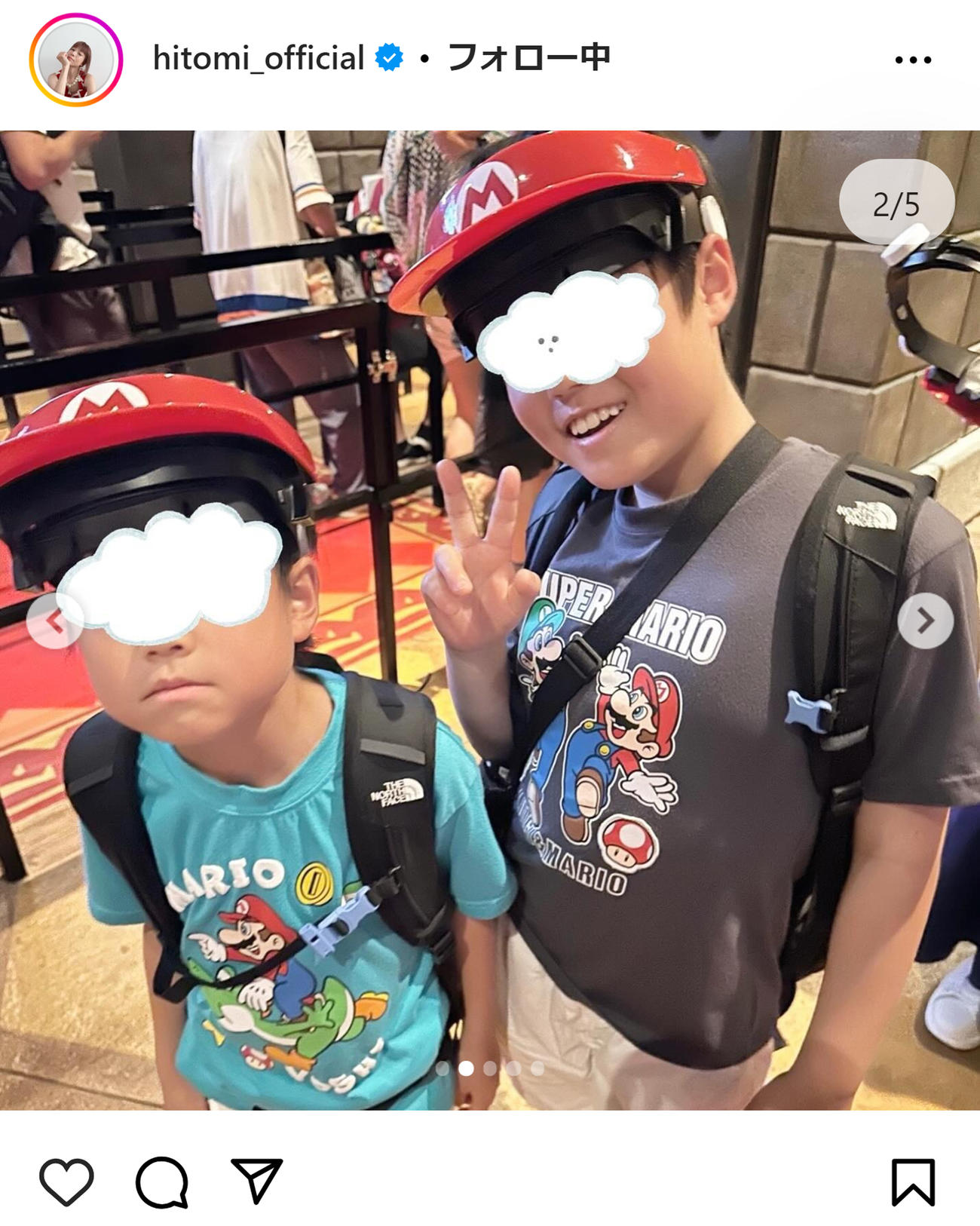 hitomiのインスタグラムから