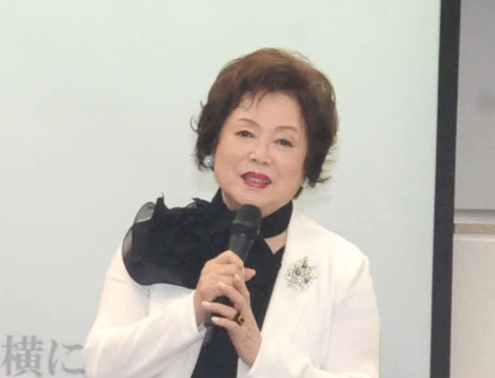 小学館新企画発表会に出席した佐久間良子（撮影・松尾幸之介）