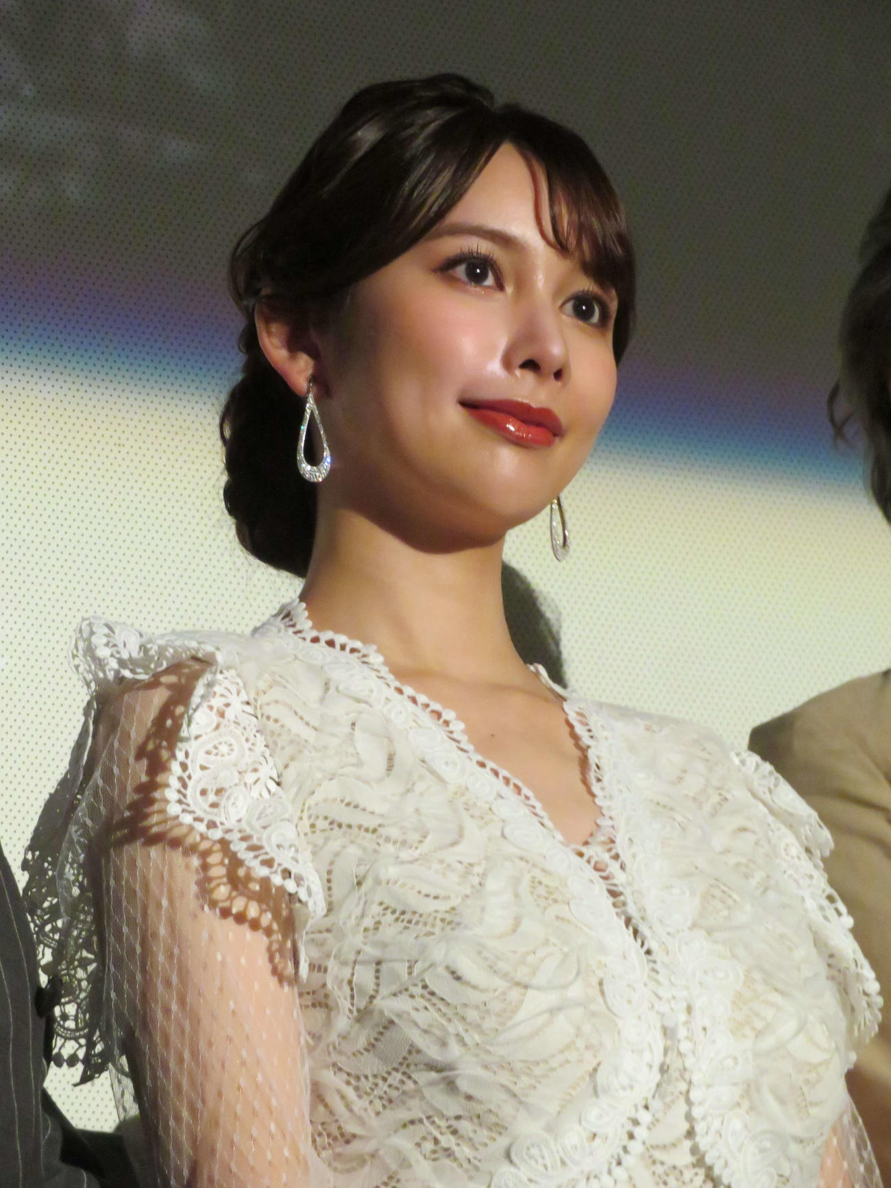 映画「乱歩の幻影」初日舞台あいさつに登壇した結城モエ（撮影・村上幸将）