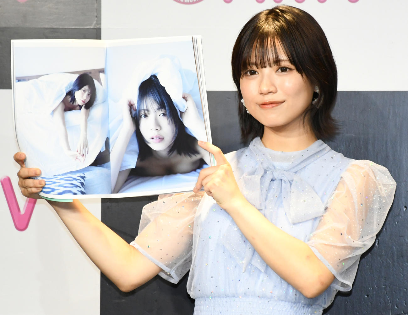 ファースト写真集「思い出のパズル」発売記念イベントを行ったNMB48隅野和奏（撮影・大友陽平）