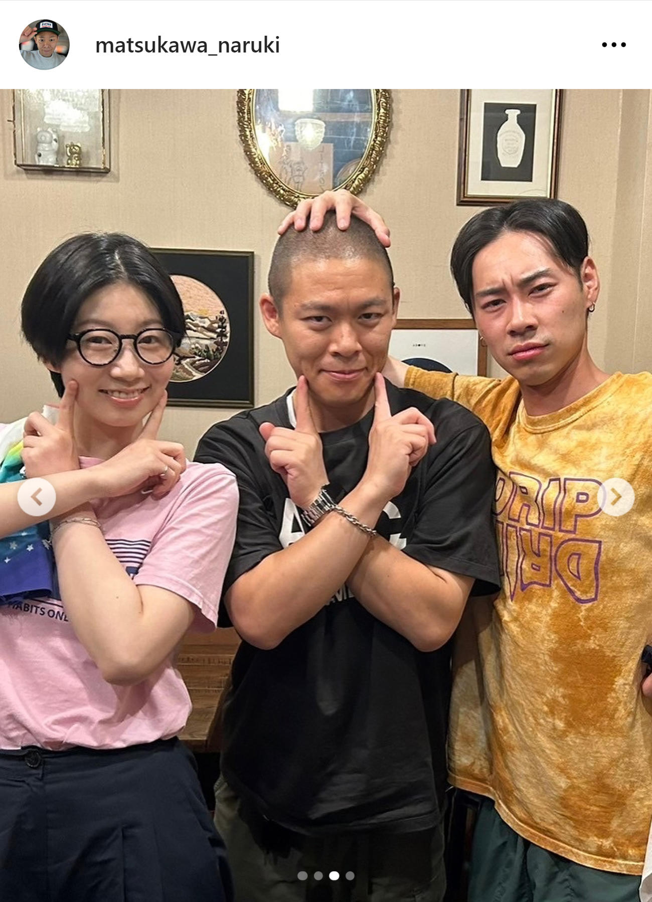 松川尚瑠輝のインスタグラムから