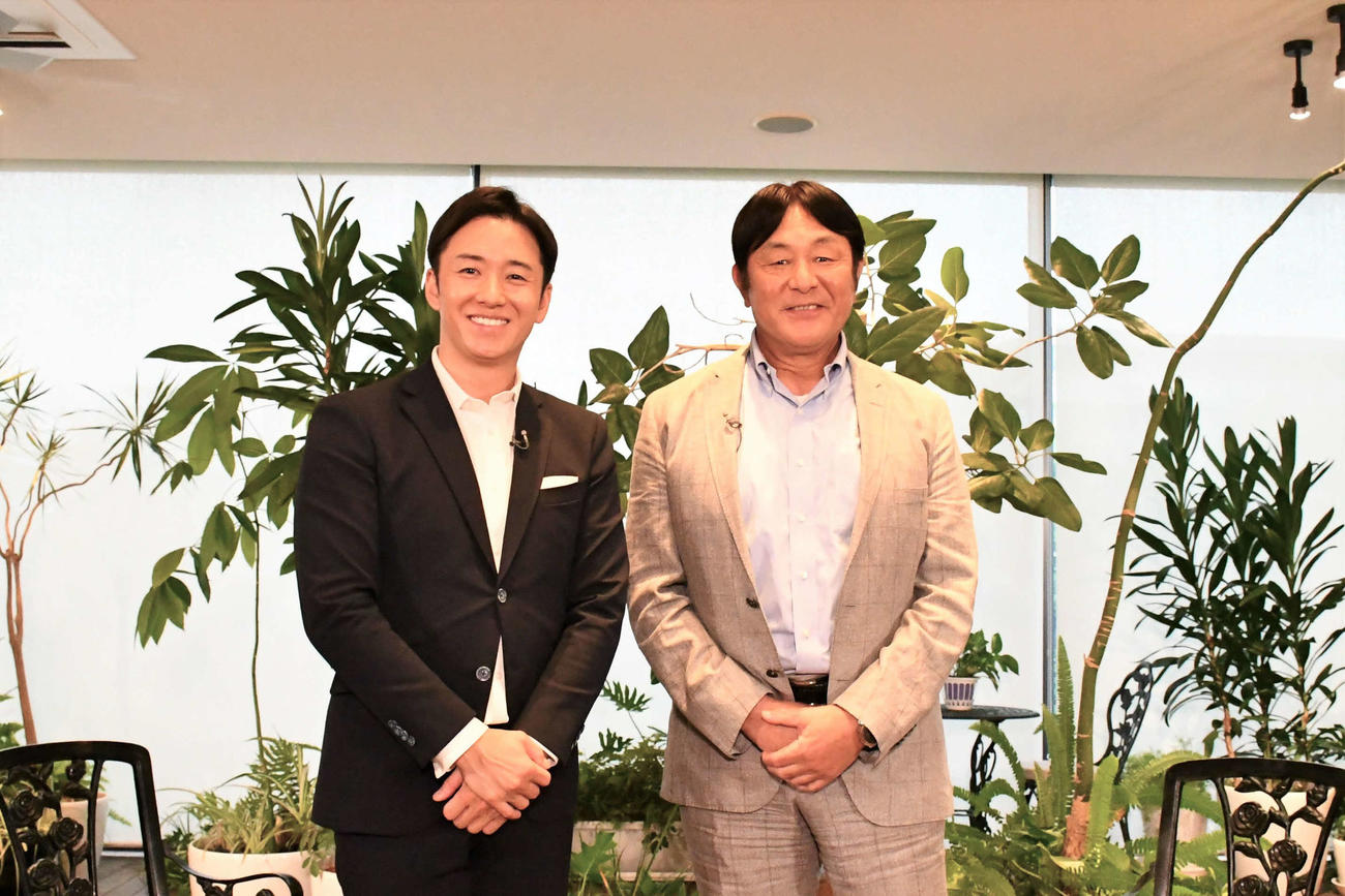 荒木大輔氏と対談した斎藤佑樹氏（左）（C）ABCテレビ