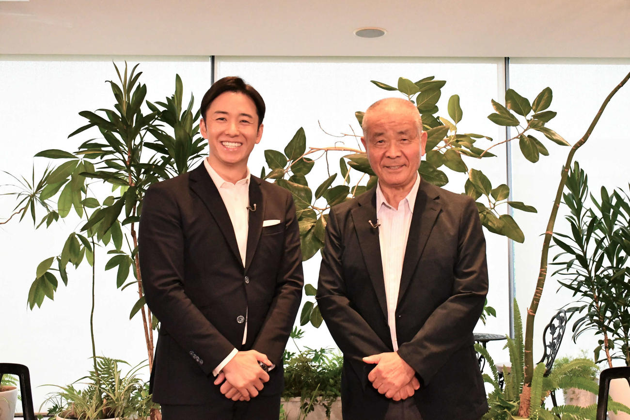 高嶋仁氏と対談した斎藤佑樹氏（左）（C）ABCテレビ